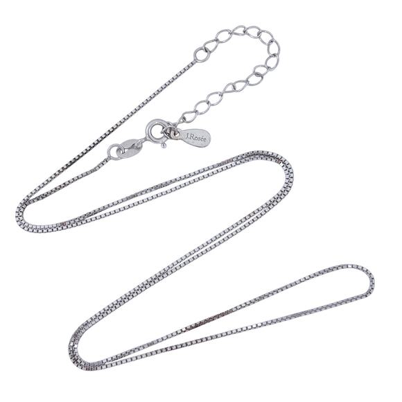 J. ROSÉE Box Chain Necklace | Italian Vintage Sterling Silver 925 | 17.5"-19.5" - Picture 1 of 3